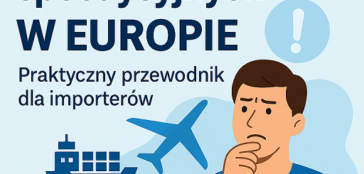 Ilustracja przedstawiająca zaniepokojonego importera w Europie z ikonami logistyki. Przewodnik Yingpai o tym, jak uniknąć oszustw spedycyjnych w Polsce.