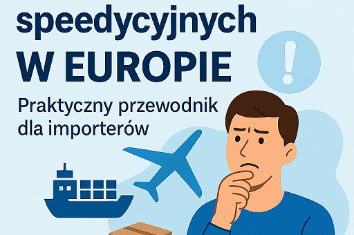 Ilustracja przedstawiająca zaniepokojonego importera w Europie z ikonami logistyki. Przewodnik Yingpai o tym, jak uniknąć oszustw spedycyjnych w Polsce.
